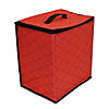 Northlight 48ct Red and Black Quilted Zip Up Christmas Ornament Storage Tub Image 1