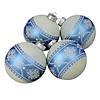 Northlight 4ct Blue and White Nordic Fair Isle Glass Ball Christmas Ornaments 4-Inch Image 1