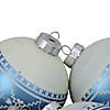 Northlight 4ct Blue and White Nordic Fair Isle Glass Ball Christmas Ornaments 4-Inch Image 2