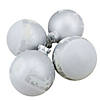 Northlight 4ct Matte and Frosted White Glass Hanging Christmas Ball Ornaments 3.25" (80mm) Image 1
