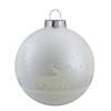 Northlight 4ct Matte and Frosted White Glass Hanging Christmas Ball Ornaments 3.25" (80mm) Image 2