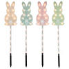 Northlight 4ct plaid pastel bunny easter pathway marker lawn stakes  clear lights Image 1