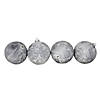 Northlight 4ct Silver and White Antique Style Glass Christmas Ball Ornaments 4" (100mm) Image 1
