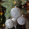 Northlight 4ct Silver and White Antique Style Glass Christmas Ball Ornaments 4" (100mm) Image 1