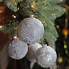 Northlight 4ct Silver and White Antique Style Glass Christmas Ball Ornaments 4" (100mm) Image 2