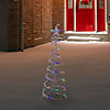 Northlight 4ft LED Lighted Spiral Cone Tree Outdoor Christmas Decoration  Multi Lights Image 1