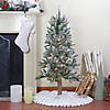 Northlight 4ft Pre-Lit Flocked Alpine Artificial Christmas Tree  Clear Lights Image 1