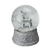 Northlight 5.5" Silver Glittered Reindeer Christmas Snow Globe Image 1