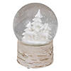 Northlight 5.5" White Reindeer and Christmas Tree Snow Globe Image 1
