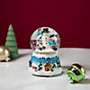 Northlight 5.75" Children Building Snowman Musical Christmas Snow Globe Image 1