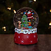 Northlight 5.75" Santa Decorating a Christmas Tree Musical Snow Globe Image 1