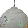 Northlight 5" LED Lighted White Snowflake Cut-Out Hanging Christmas Ornament Image 1