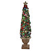 Northlight 5' Pre-lit Fiber Optic LED Topiary Outdoor Artificial Christmas Tree Image 1