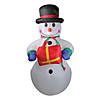 Northlight - 5' Pre-Lit White and Red Inflatable Lighted Snowman Outdoor Christmas Decor Image 1