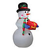 Northlight - 5' Pre-Lit White and Red Inflatable Lighted Snowman Outdoor Christmas Decor Image 2