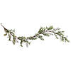 Northlight 5' x 7" Artificial Christmas Garland with Frosted Foliage and Berries  Unlit Image 1