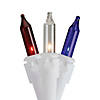 Northlight 50-Count Red  White  Blue 4th of July Mini Light Set  10ft White Wire Image 1