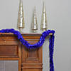 Northlight 50' Shiny Lavish Blue Christmas and Hanukkah Foil Tinsel Garland - Unlit Image 2