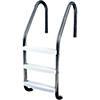 Northlight 52" Silver and White Three Step In-Ground Swimming Pool Deck Ladder Image 1