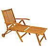 Northlight 55" Brown Acacia Wood Outdoor Patio Chaise Lounge Chair Image 1