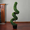 Northlight 56" Potted Two-Tone Artificial Boxwood Spiral Topiary Tree Image 4