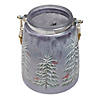 Northlight 6.25" Hand-Painted Pine Trees and Cardinals Flameless Glass Christmas Candle Holder Image 2