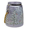 Northlight 6.25" Hand-Painted Pine Trees and Cardinals Flameless Glass Christmas Candle Holder Image 3