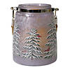 Northlight 6.25" Hand-Painted Pine Trees and Cardinals Flameless Glass Christmas Candle Holder Image 4