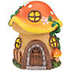 Northlight 6.25" Orange Mushroom House Outdoor Garden Statue Image 1