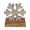 Northlight 6.25" Silver Snowflake with Wood Finish Base Christmas Stocking Holder Image 4