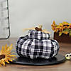 Northlight 6.5" Black and White Plaid Stacked Fall Harvest Tabletop Pumpkin Image 1