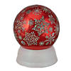 Northlight 6.5" LED Lighted Shiny Red Snowflake Water Globe Tabletop Decoration Image 1