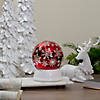 Northlight 6.5" LED Lighted Shiny Red Snowflake Water Globe Tabletop Decoration Image 1