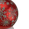 Northlight 6.5" LED Lighted Shiny Red Snowflake Water Globe Tabletop Decoration Image 2