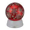 Northlight 6.5" LED Lighted Shiny Red Snowflake Water Globe Tabletop Decoration Image 3