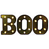 Northlight 6.5" Lighted Black and Gold BOO Halloween Marquee Sign Image 1