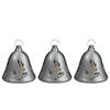 Northlight 6.5" Musical Pre-Lit Silver Bells Christmas Decorations, Set of 3 Image 1