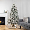 Northlight 6.5' Pre-Lit Flocked Madison Pine Medium Artificial Christmas Tree  Clear Lights Image 1