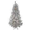 Northlight 6.5' Pre-Lit Full Silver Metallic Tinsel Artificial Christmas Tree - Clear Lights Image 1