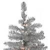 Northlight 6.5' Pre-Lit Full Silver Metallic Tinsel Artificial Christmas Tree - Clear Lights Image 1