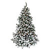 Northlight 6.5' Pre-Lit Medium Flocked Natural Emerald Artificial Christmas Tree - Clear Lights Image 1