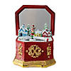 Northlight - 6.5" Red and Gold Holiday Winter Village Music Box Image 1