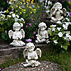 Northlight 6.5" Set of 4 Gray Cherub Angel Outdoor Garden Statues Image 1