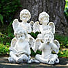 Northlight 6.5" Set of 4 Gray Cherub Angel Outdoor Garden Statues Image 1
