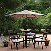 Northlight 6.5ft Outdoor Patio Market Umbrella with Hand Crank  Taupe Image 1