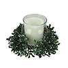 Northlight - 6" Boxwood with Berry Tipped Christmas Hurricane Centerpiece Decoration Image 1
