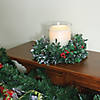 Northlight - 6" Boxwood with Berry Tipped Christmas Hurricane Centerpiece Decoration Image 2