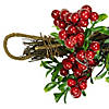 Northlight 6' Glittered Artificial Boxwood  Pine Cone and Red Berry Christmas Garland- Unlit Image 2