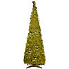 Northlight 6' Gold Tinsel Pop-Up Artificial Christmas Tree  Unlit Image 1