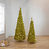 Northlight 6' Gold Tinsel Pop-Up Artificial Christmas Tree  Unlit Image 1